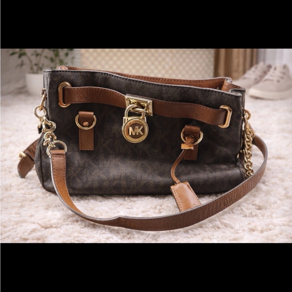 Michael Kors Brown and Gold Women's Bag